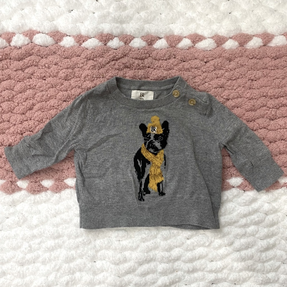 Banana Republic Baby Boston Terrier Sweater 0-3 Months